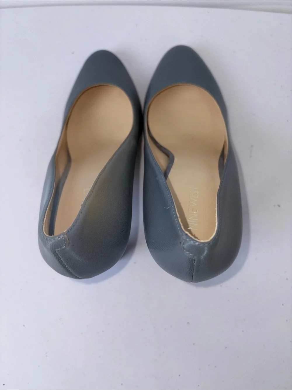 🐦‍⬛ Nine West  Leather grey Round-Toe Pumps 4”